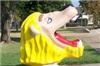 Playtown Park, Oroville — Playtown Park's lion drinking fountain is well liked by children.