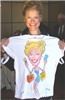 Caricature Party Artist, Suffern — Quikaricature of lady at Rainbow Room on tee shirt
