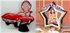 Caricature Party Artist, Suffern — table centerpieces, any size, hand-made. Portrait of man in corvette, Girl swinging on star