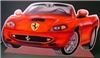 Caricature Party Artist, Suffern — Ferrari cutout, table centerpiece, 3' wide, hand-made