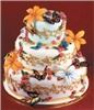 Goehrig's Bakery, Jersey City — Butterflies! Hand painted butterflies adorn this gilded 3 tier cake.
