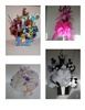 Candy Bouquet, Pomona — Samples of (top left): Get Well Bouquet; (top right) Hot Pink Bridal Shower Favor; (bottom left) Martini Glass filled with hand-made flowers that were filled with candy; (bottom left) Groom's Bouquet.