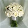 Artistry in Bloom Floral Design Studio, Victoria — Bridal bouquet of roses, lisianthus, and paperwhites.