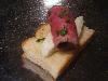 Red Pony Catering - Murfreesboro, Murfreesboro — Beef & blue cheese mousse crostini, a delicious two bite appetizer.
