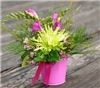 Snapdragon Studio, Vancouver — Sweet & simple arrangement featuring one spider mum and gorgeous freesias. Perfect for a small centerpiece or guest table decor.