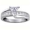 MDC Diamonds NYC, New York — ES296
This trillion diamond bridge engagement ring setting features thirteen princess diamonds 0.62 total carat weight, channel set under the bridge in 950 platinum. This setting accommodates a trillion diamond of 1.00 carat and up. Available in 14 karat yellow and white gold.