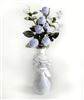 Baby Bootie Bouquet - New York, New York — Our beautiful bud vase makes a quaint decorative centerpiece for any occasion. One half dozen bootie blooms are arranged in a bud vase with baby’s breath and greenery. Baby can use the socks and Mommy has a bud vase keepsake of the occasion! Select pink, blue, white, yellow or any variation. Please allow 7-10 business days for large baby shower orders. (contains 3 pair of infant socks size 0-4, stands approximately 17 inches tall) $19.50.