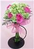Sparks Florist, Sparks — This popular hand-tied bridal bouquet features hot pink premium Eufloria roses designed about a core of gorgeous green mini-hydrangeas. Very nice!