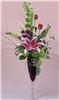 Sparks Florist, Sparks — Our "Salute" centerpiece in a large wine glass is available in Cabernet (shown) or Chardonnay tones and makes a perfect centerpiece to accentuate a buffet table. Both Cabernet and Chardonnay Salutes are available in smaller wine glass containers appropriate for your guest tables. Very cute!