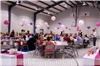 Positive Approach Events & Consulting, Jonesborough — The reception site was 60' wide..so decor was tricky. But the end result won rave reviews from guests and more importantly the newlyweds. Silver candle sticks and fresh flowers adorn the tables. The lanterns were hung to create a drop ceiling. The overall effect was amazing!