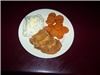 the MarketPlace Catering - Mitchell, Mitchell — Juicy pork loin, garlic mashed baby reds, with glazed carrot medalians.