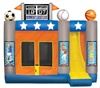 Awesome Bounce!, Los Angeles — The Sports Combo is the ultimate in combo fun. Combining sliding, climbing, and jumping; this combo even has a basketball hoop! Featuring all the popular sports of America, the Sports Combo is sure to be the "hit" of your party!

SIZE: 15'x15' (fits in the same space as a standard bouncer)

CAPACITY: 8-12 participants at one time. An adult MUST be present at ALL TIMES during use.