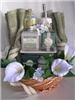 Corporate Gifts Boston - Providence, Providence — La Toillette - pretty stand filled with bathroom delights and accompanying hand towels, maybe lovely for a Brides boudoir or in a Guest bathroom.