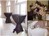 EMS Party Rentals LLC, Bastrop — Wedding at ColoVista Country Club.  Cocktail tables, Specialty Pintuck linens, Photo Easel, Floral Arrangement.