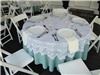 EMS Party Rentals LLC, Bastrop — Rehearsal dinner.  Linens, dinnerware, chairs, tables.  Magnolia Inn Patio, Bastrop, Texas.