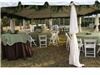 EMS Party Rentals LLC, Bastrop — Wedding, Smithville, Texas. Tent, 60" round tables, Cocktail Table with linen and overlay. Tent, wtih skirted legs.  Full service set up.