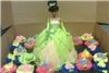 Always & Forever Custom Cakes, Bellingham — Princess and frog on cupcakes.