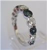 Top Rate Diamonds, Atlanta — Alternating diamond and blue sapphire wedding band.
