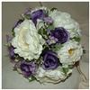 WeddingBouquets - Spokane, Spokane — This silk attendant's bouquet is designed with: ranunculus, rose buds, crassula, accent flowers, and ribbon.