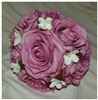 WeddingBouquets - Rapid City, Rapid City — This silk attendant's bouquet is designed with: open roses, rose buds, pearl accent stephanotis, and ribbon.