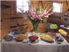 Simply DelecTable Catering - Duncan, Duncan — Fruit table at a wedding with caramel sauce, chocolate dipping sauce and our sweet fluff dip.