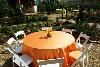 Stone Creek Terrace, Frisco — Orange & Green table set up March 2010