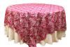 Joie De' Linen Rentals, Pearland — Damask Overlay - Rents for 16.50ea.
Colors: Fuchsia/White; Black/White