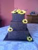 Tiers of Joy, Ludlow — A contemporary cake with monochromatic detail, enhanced with bright sugar flowers.