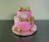 Confectionary Designs, Bogota — Happy Birthday pink and gold cake.