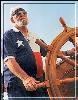 Elissa, Texas Seaport Museum, Galveston — Volunteer “Long Jack” Leo at the helm