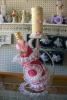Anita La Huerfanita, Beaver Dam — champain bottle serves as table centerpiece also can be made in almost any color combination - for wedding, annerversary or quience birthday- orignal design by anita