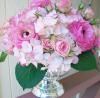 Breathtaking Bridal Bouquets, San Diego — Centerpiece, Shades of Pink in 'borrowed' compote