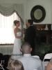 The Columbian Inn, The Columbian Inn, Columbia — wedding ceremony in front of Fireplace