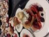 Chef Tim's Table - Milwaukee, Milwaukee — Strawberry, dried cherry shortcake with sweet chocolate biscuit.
