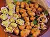 Chef Tim's Table - Milwaukee, Milwaukee — Curry chicken salad in edible won ton cups, bleu cheese fritters and eggplant rolls.