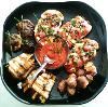Chef Tim's Table - Milwaukee, Milwaukee — Stuffed mushrooms, heirloom tomato bruschetta, bacon wrapped meatballs and eggplant rolls.