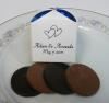 sweet ashleys chocolate, Royersford — This beautiful favor is filled with two smooth and buttery milk chocolate caramel patties, and two dark chocolate peppermint patties.
 
Text on the box includes both names and wedding date.  
 
Box comes in white only.  Text and petals are available in Metallic Gold, Silver, Orange, Copper, Red, Moss, Green, Dark Green, Plum, Mauve, Brown, Fushia, Teal, Light Blue, Royal Blue, Dark Blue and Black.  
 
Minimum order is 50.  Any quantity may be ordered thereafter, e.g. 57, 78, 109, 150 ect.