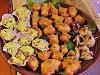 Chef Tim's Table - Chicago, Chicago — Curry chicken salad in edible won ton cups, bleu cheese fritters and eggplant rolls.