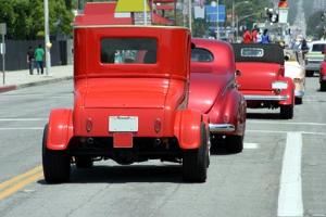 Retro cars on parade